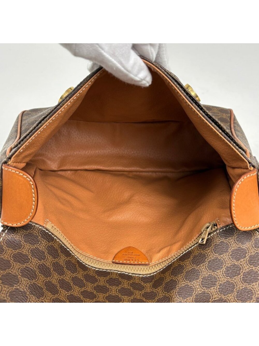 Celine Macadam Shoulder Bag Circle Logo Brown - Picture 11 of 11